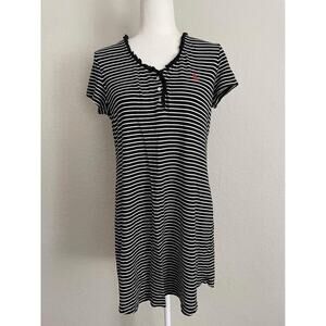 Women Lauren Ralph Lauren Black & White Striped Dress Size M